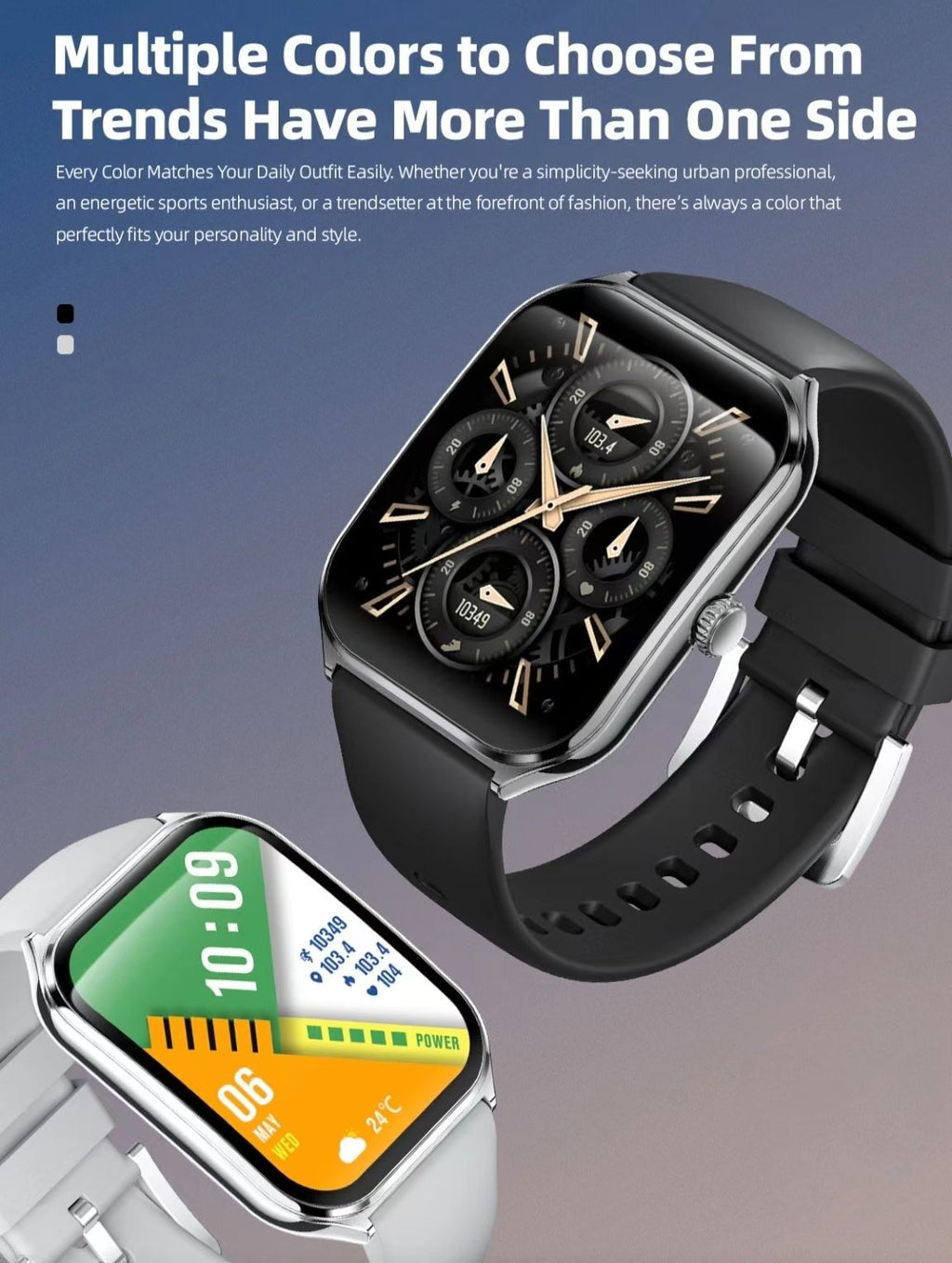 MT61 Smartwatch: 1.96-inch AMOLED Curved Screen, Bluetooth Calling, Slim Design for Sports and Health Monitoring.