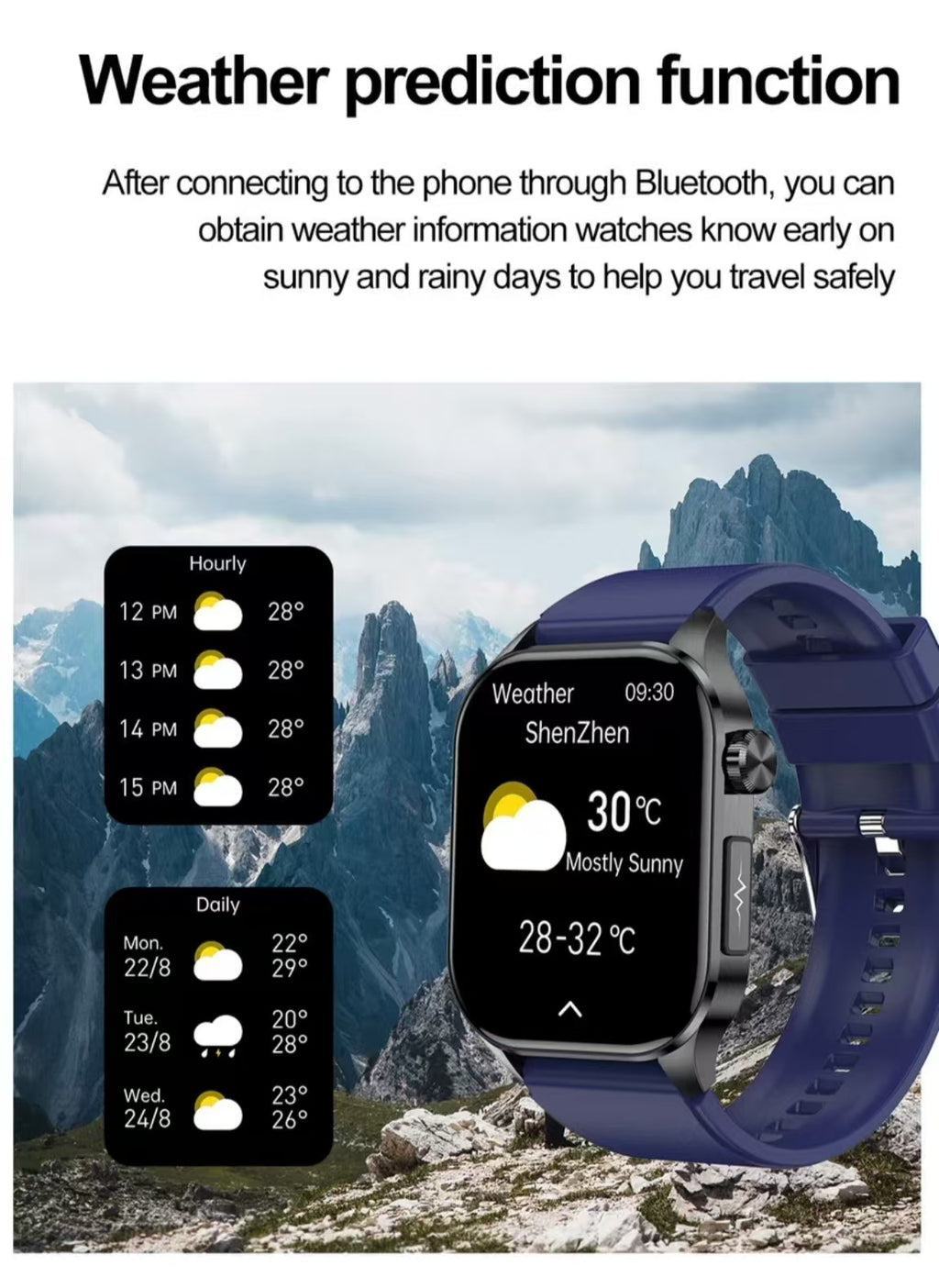 ET580 Smartwatch: 2.04-inch AMOLED Screen with ECG, Blood Pressure & Heart Rate Monitoring, Sports Activity and Step Tracking.