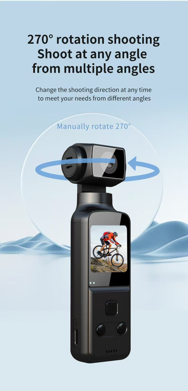 4K Ultra HD Anti-Shake Pocket Camera, Outdoor Waterproof Cycling DV with 270° Rotatable Screen for Vlogging & Action.