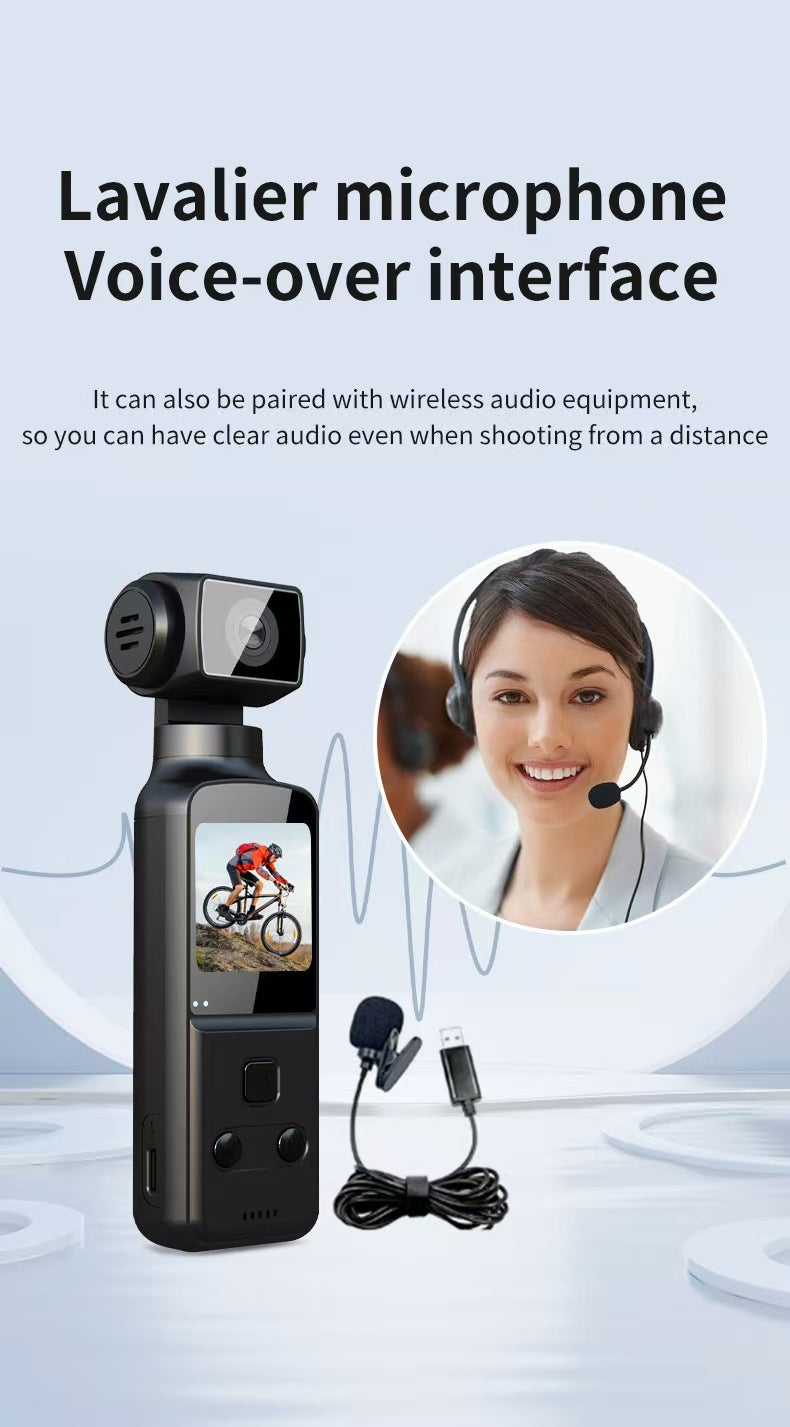 4K Ultra HD Anti-Shake Pocket Camera, Outdoor Waterproof Cycling DV with 270° Rotatable Screen for Vlogging & Action.