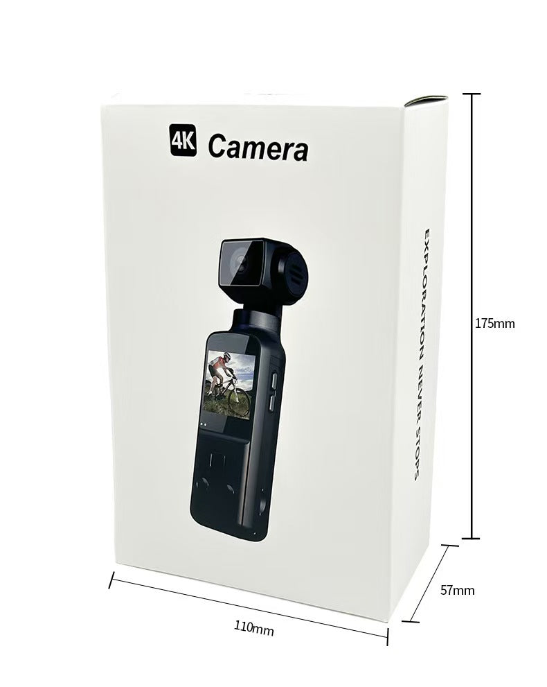 4K Ultra HD Anti-Shake Pocket Camera, Outdoor Waterproof Cycling DV with 270° Rotatable Screen for Vlogging & Action.