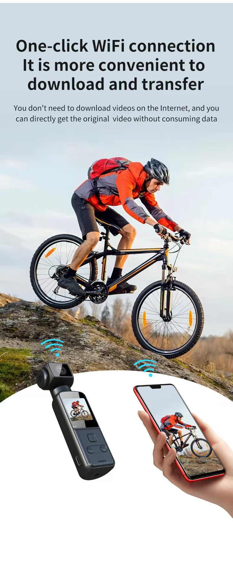4K Ultra HD Anti-Shake Pocket Camera, Outdoor Waterproof Cycling DV with 270° Rotatable Screen for Vlogging & Action.