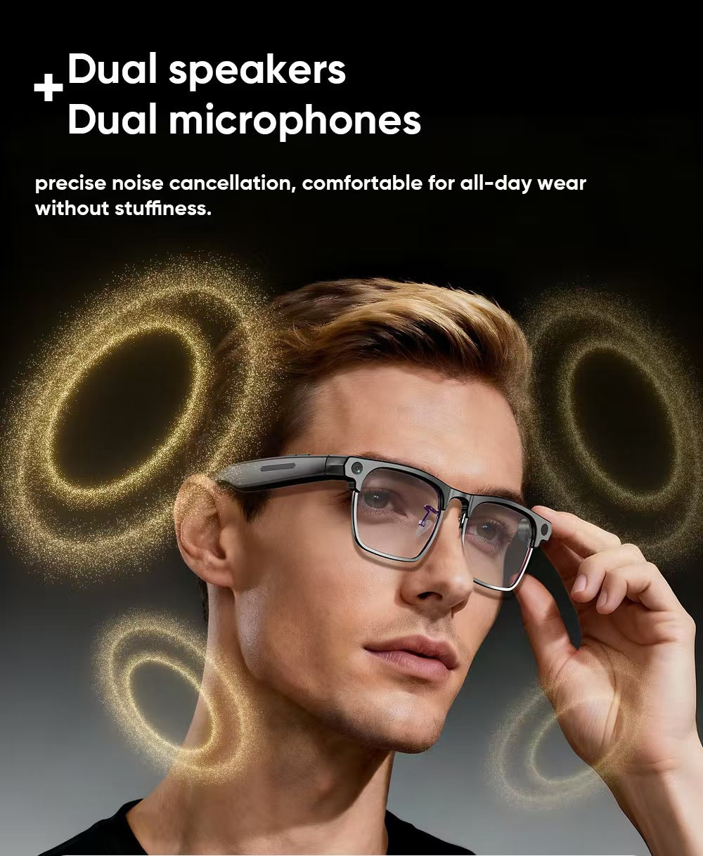 AI Smart Glasses G1, New Semi-Rimless Business Style with 8MP HD Photo/Video, Real-Time Translation & Smart Bluetooth.
