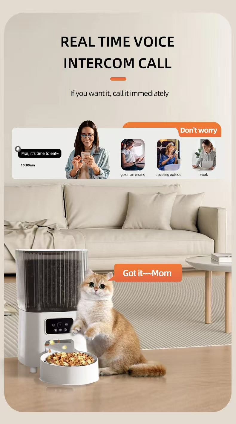 Smart Pet Feeder with Camera, Automatic for Cats