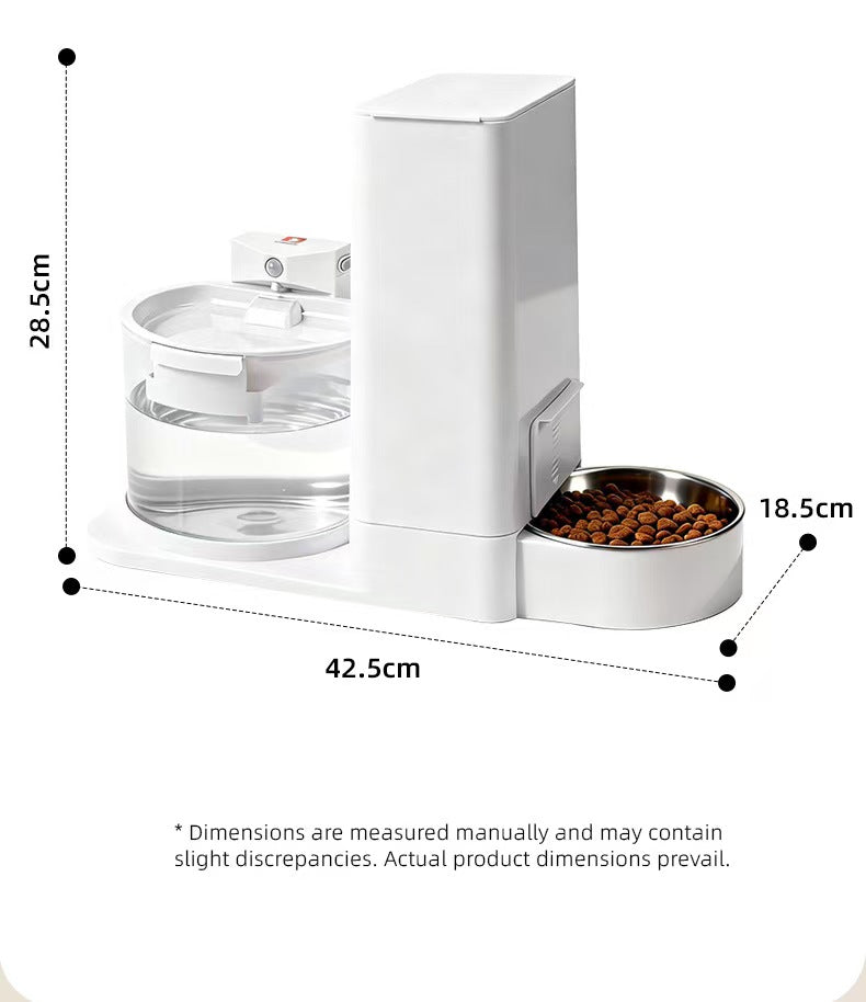 2-in-1 Cordless Automatic Feeder & Waterer with Constant Temperature, All-in-One Unit for Cats and Dogs