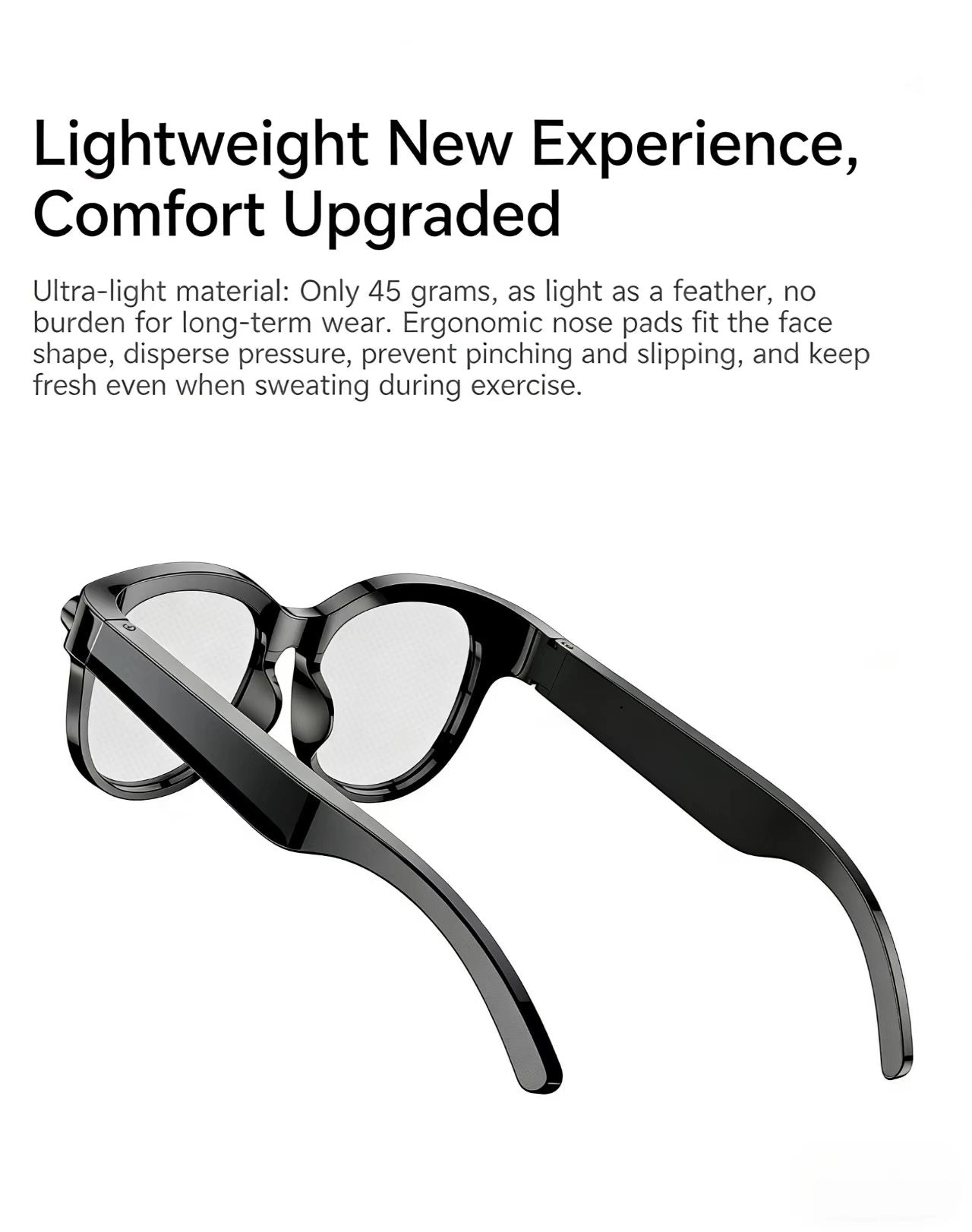 AI Smart Glasses 8MP Multifunctional HD Photo Capture Video Recording Object Recognition Call Function with Data Transmission, Model M89.