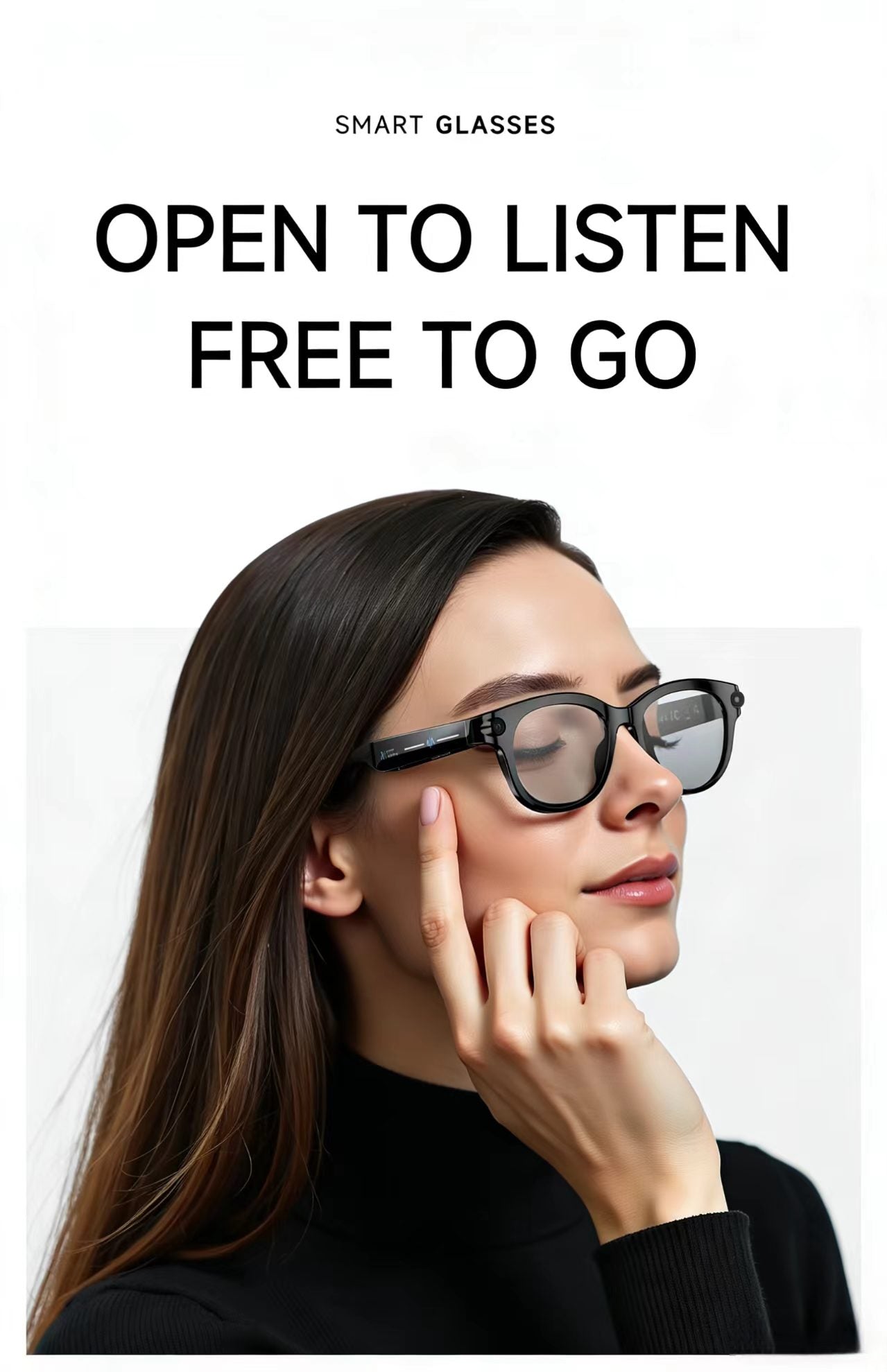 AI Smart Glasses 8MP Multifunctional HD Photo Capture Video Recording Object Recognition Call Function with Data Transmission, Model M89.