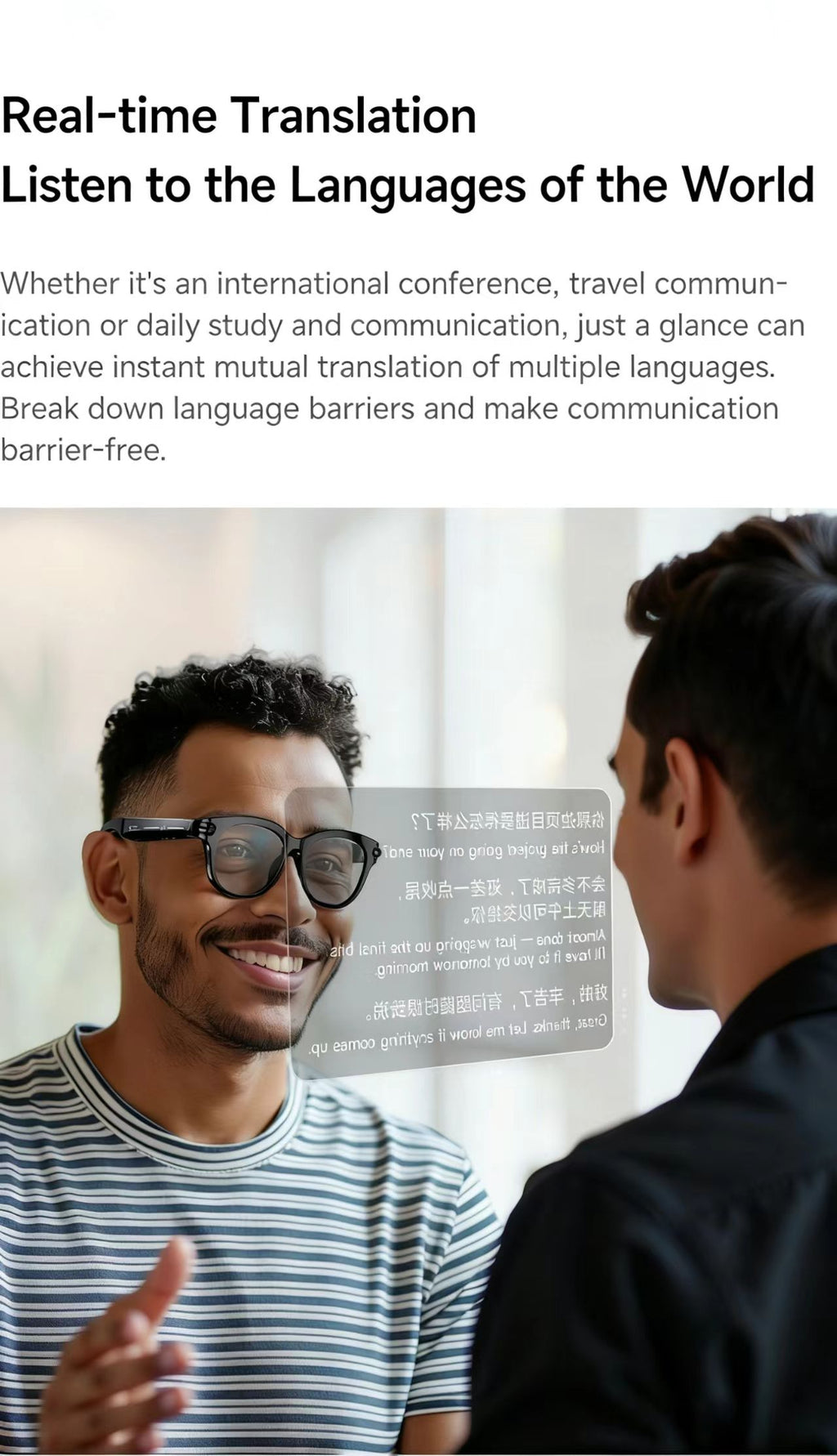 AI Smart Glasses 8MP Multifunctional HD Photo Capture Video Recording Object Recognition Call Function with Data Transmission, Model M89.
