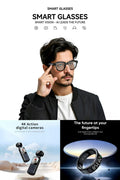 Future-Ready AI Gear: AI Smart Glasses 8MP, 4K Ultra HD Anti-Shake Pocket Camera& R11 Smart Ring