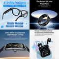 4-in-1 Ultimate Smart AI & Communication Bundle: AI Smart Glasses, Smart Ring, Ultra-Slim Smartwatch & ENC Translation Earbuds