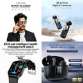 4-in-1 Smart Health & Lifestyle Bundle | Smart Glasses + 4K Action Camera + ECG Call Health Watch + Dual Mic ENC Noise Canceling Earbuds